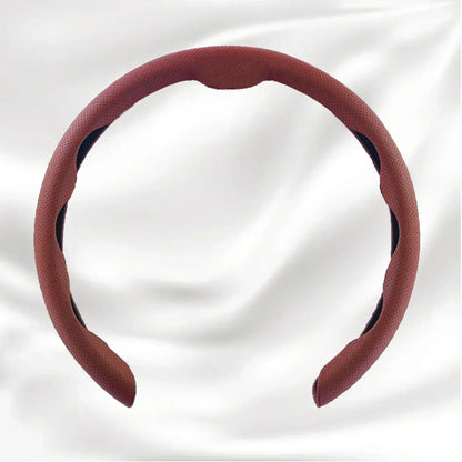 Nexi Customized Car Logo Breathable Ultra-thin 5D Leather & Carbon Car Steering Wheel Cover Universal Fit